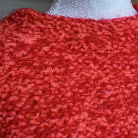 Saks VTG 60s Wool Sweater Mock Neck Boxy Fit Twee Mad Men 3/4 Sleeve Turtleneck - Picture 11 of 13